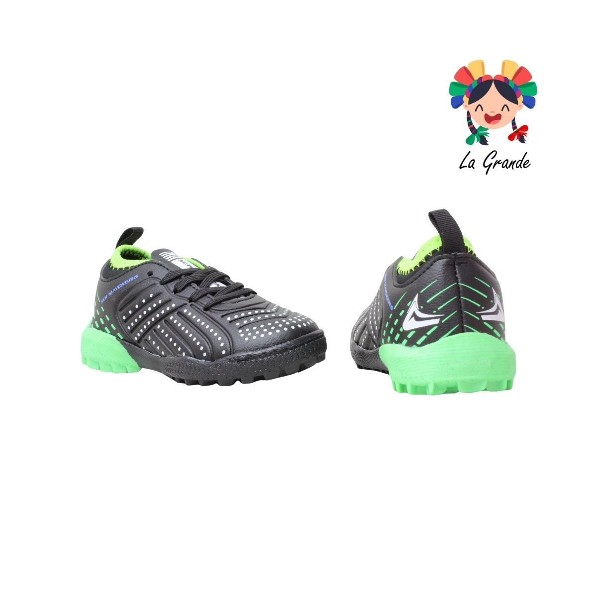 1273 MAYCKERS Negro Manzana Tenis de Fútbol Rápido para Niño