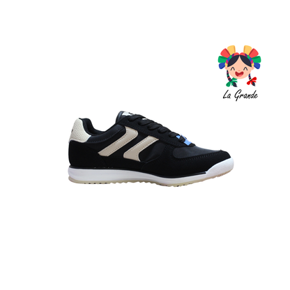 9H597022 LOTTO Negro Beige Tenis Casual para Dama