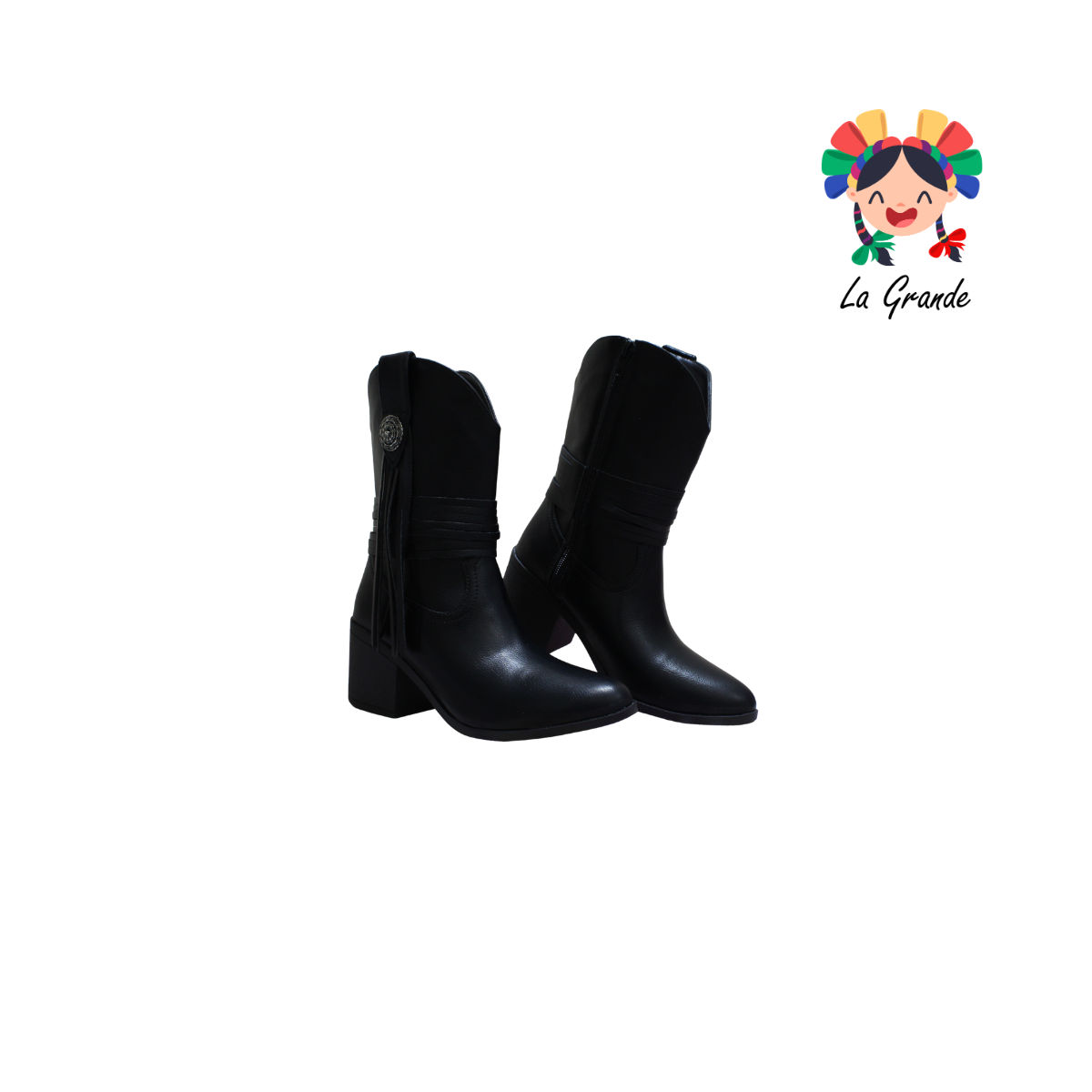 809 YUL Negro Napa Bota Vaquera para Dama