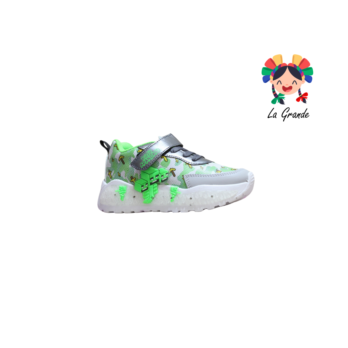 23035 Craf ROJO ARANDANO Gris Oxf Sint Tenis Casual con Luz Led para Niño