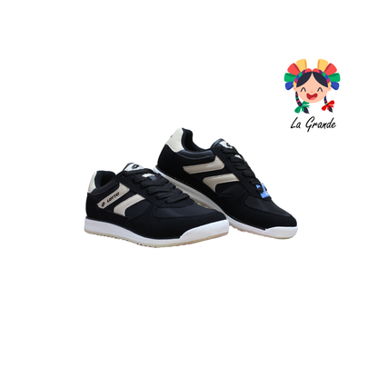 9H597022 LOTTO Negro Beige Tenis Casual para Dama