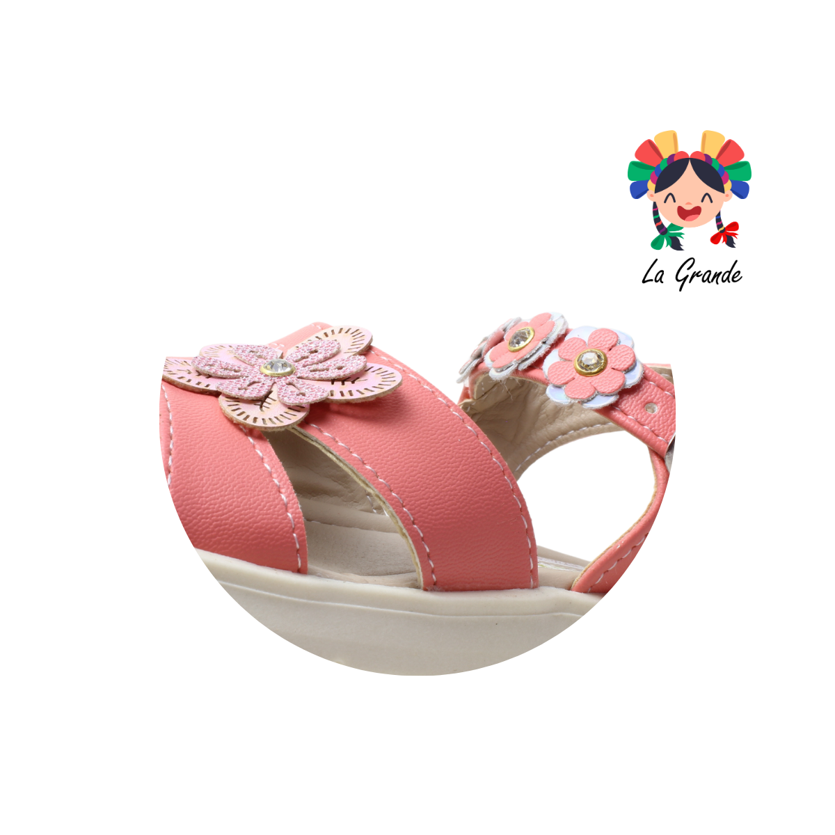 129 EMY LADY Coral Cabra Sandalia Casual para Niña