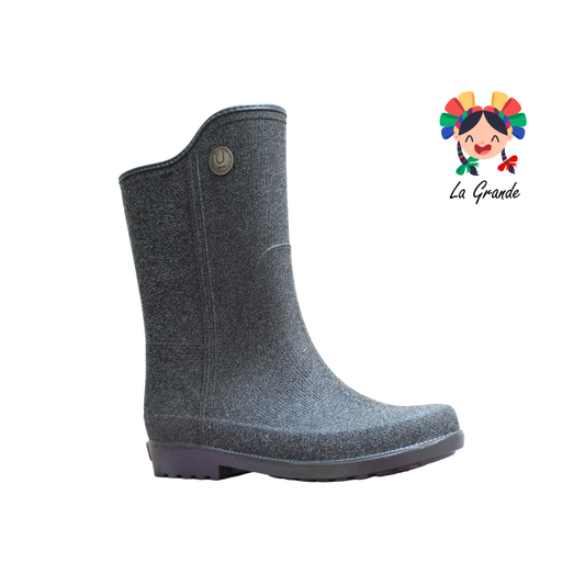 4290 ULAN Negro Bota Alta de Lluvia para Dama