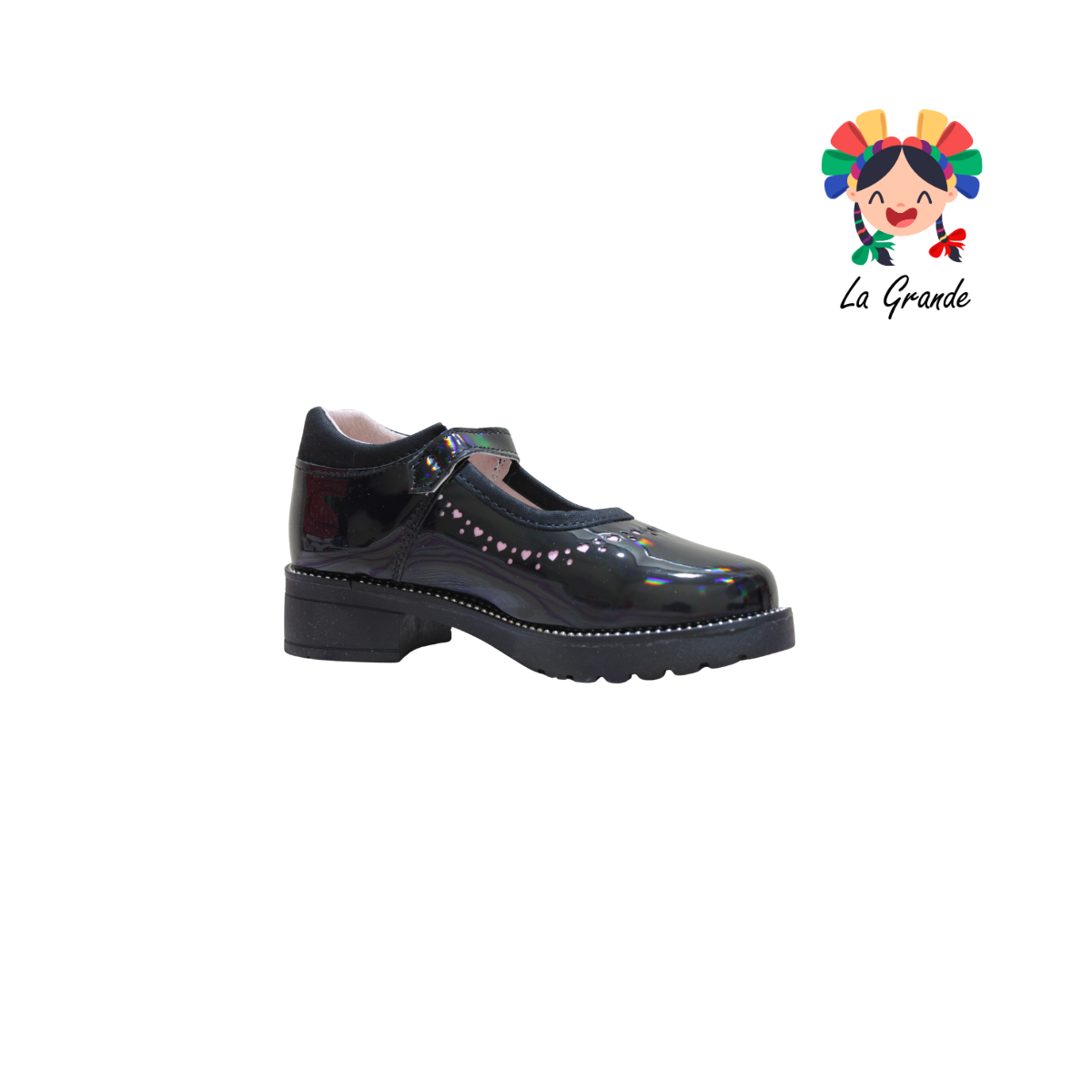 804 MIA Negro Charol Zapato Escolar para Niña
