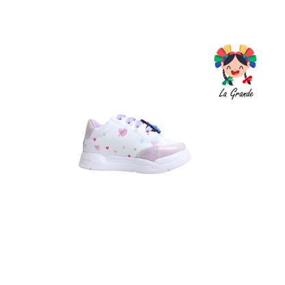 T3-03 DANIELS Blanco Lila Lumino Tenis Casual para Bebé
