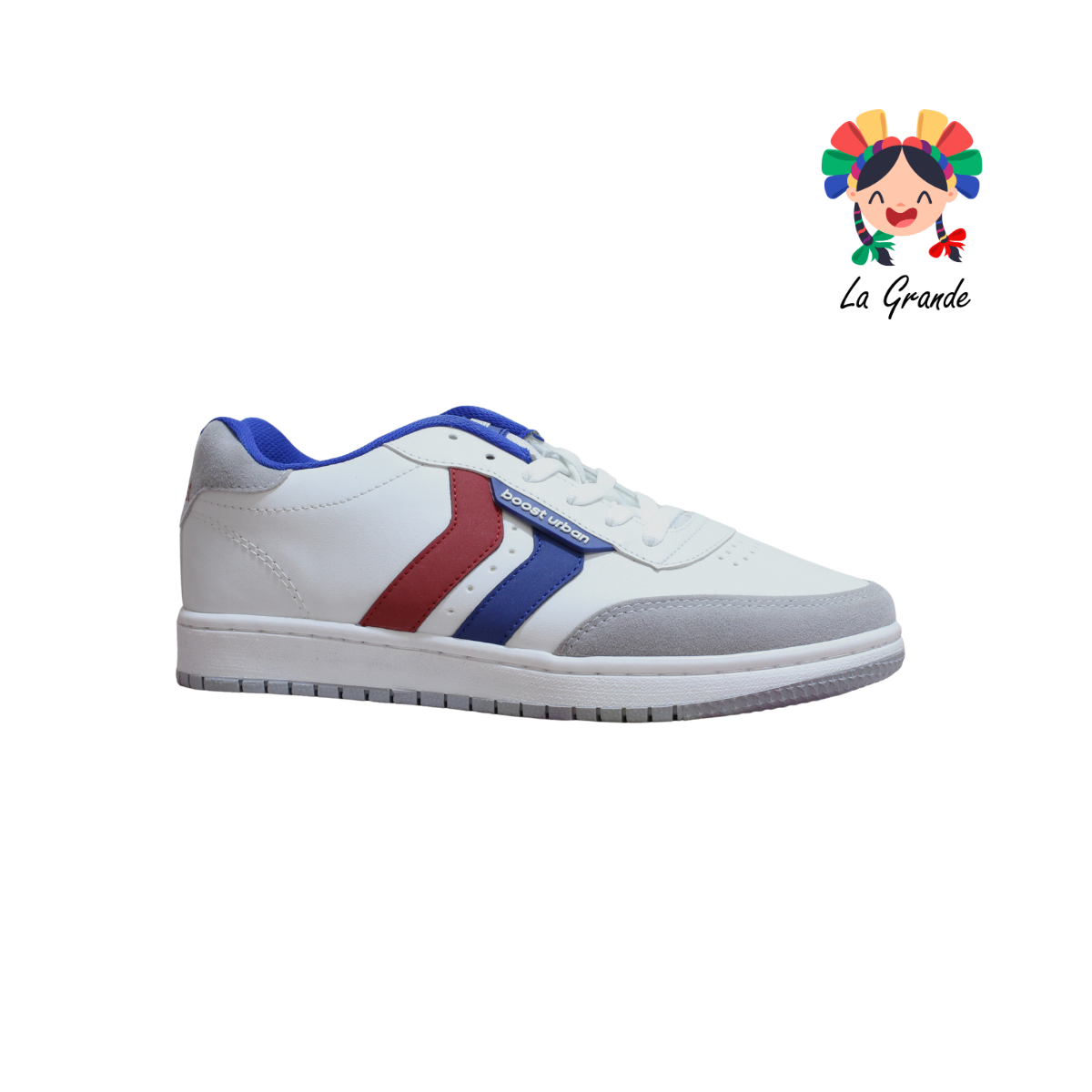 338 BOOST Bco Rey Rojo Napa Tenis Casual para Caballero