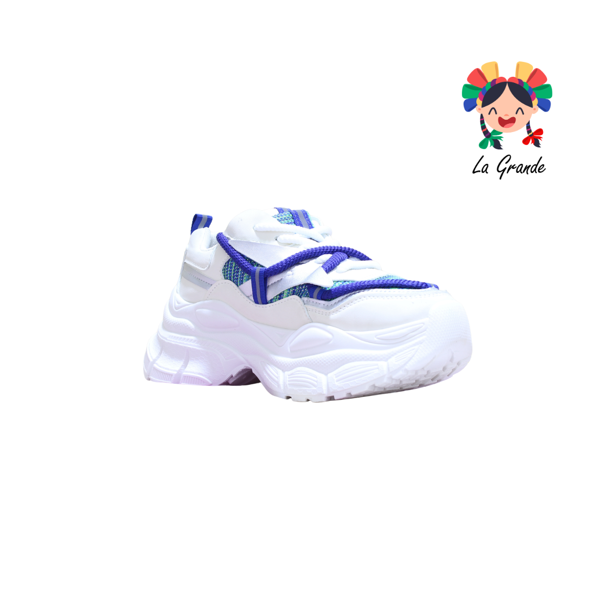 G04-2B FOSUM Beige Azul Textil Tenis Casual para Dama