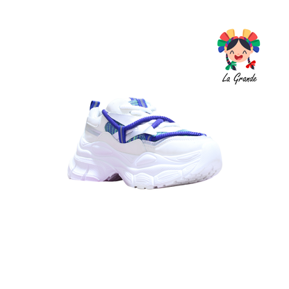 G04-2B FOSUM Beige Azul Textil Tenis Casual para Dama