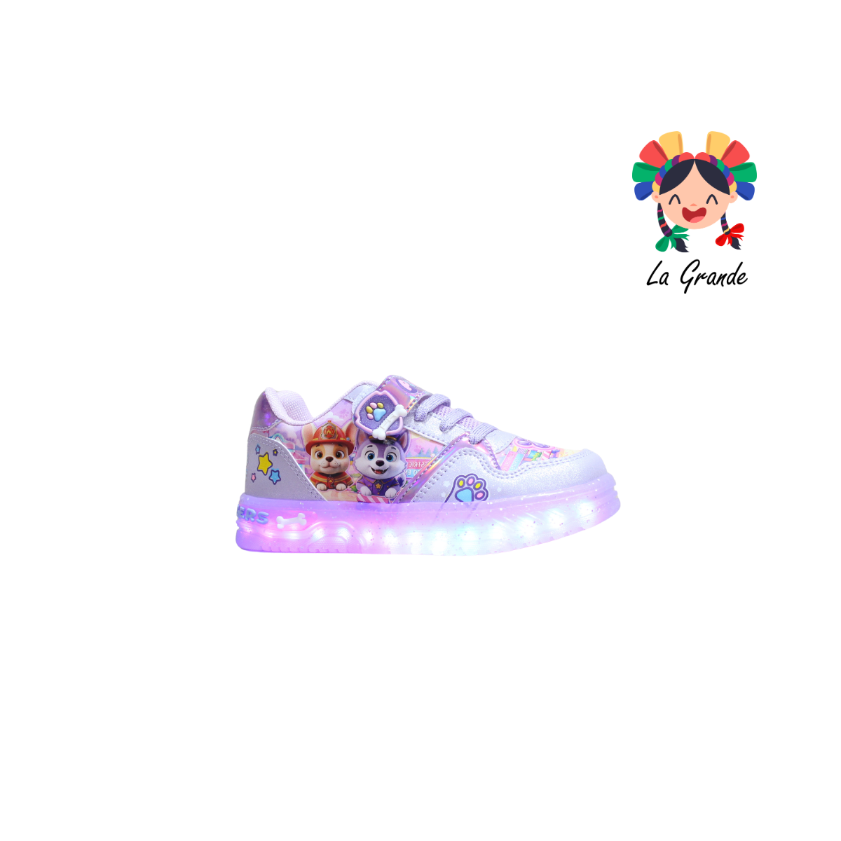 700 Perro ON KIDS Lila Multicolor Sint Tenis con Luces Led para Niña
