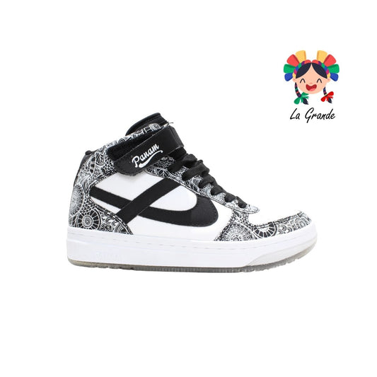 010859 PANAM Bco Negro Sint Tenis Bota para Dama,Joven y Caballero Nacional Original