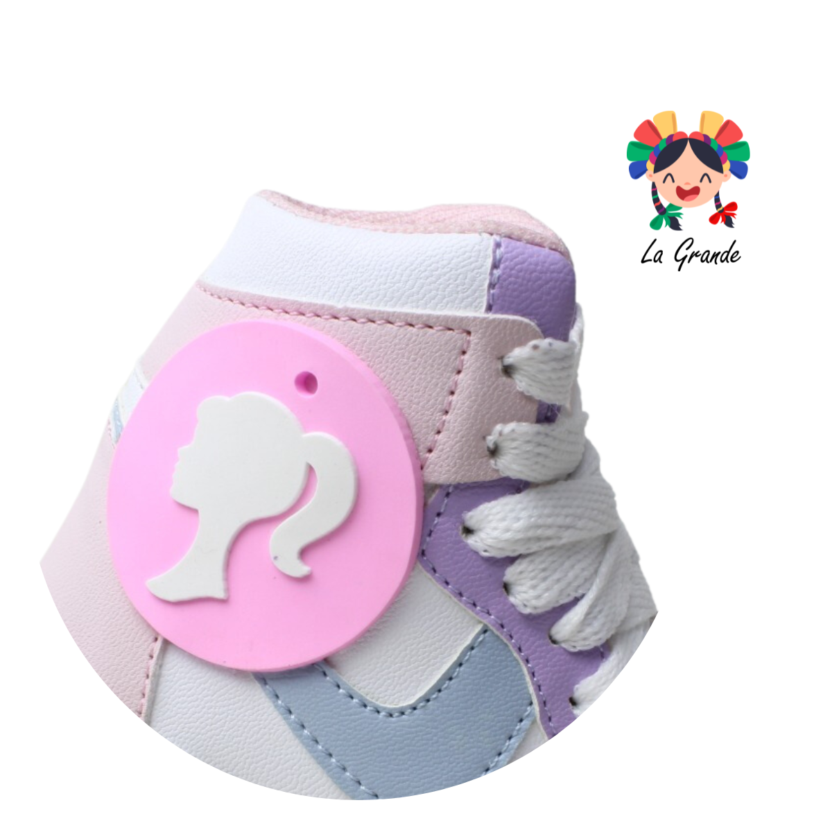 13000 PAOLA RAMIREZ Blanco Rosa Sint Tenis Casual con Luz Led para Bebé y Niña