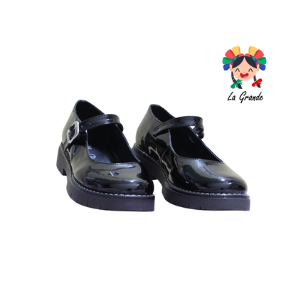 1301 MARI ROSS Negro Charol Zapato Escolar para Dama
