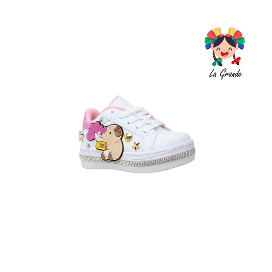 1302 CAPI FRIDAYS Blanco Rosa Sint Tenis Casual para Niña