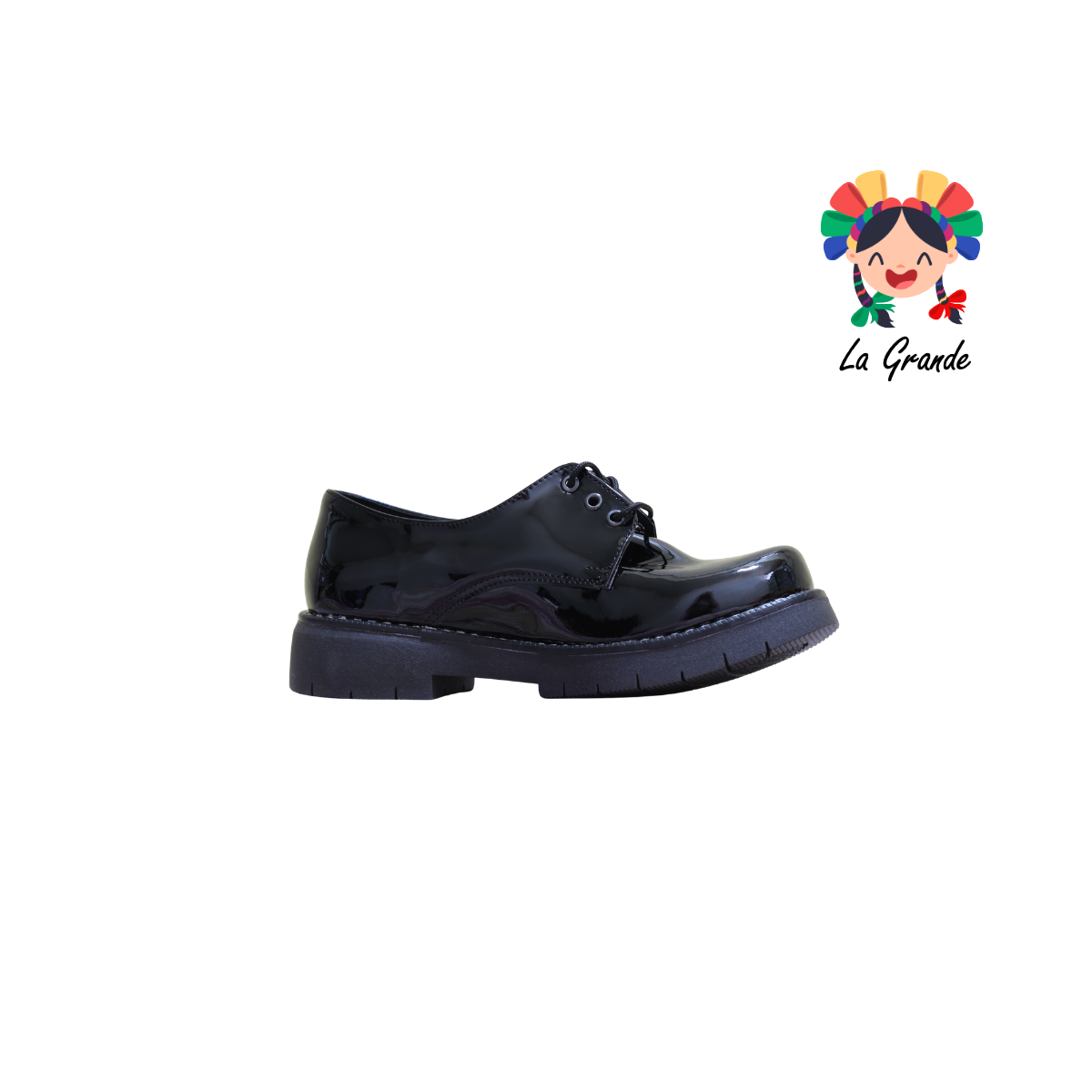 1302 MARI ROSS Negro Charol Zapato Escolar para Dama