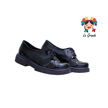 1302 MARI ROSS Negro Charol Zapato Escolar para Dama