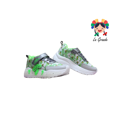 23035 Craf ROJO ARANDANO Gris Oxf Sint Tenis Casual con Luz Led para Niño