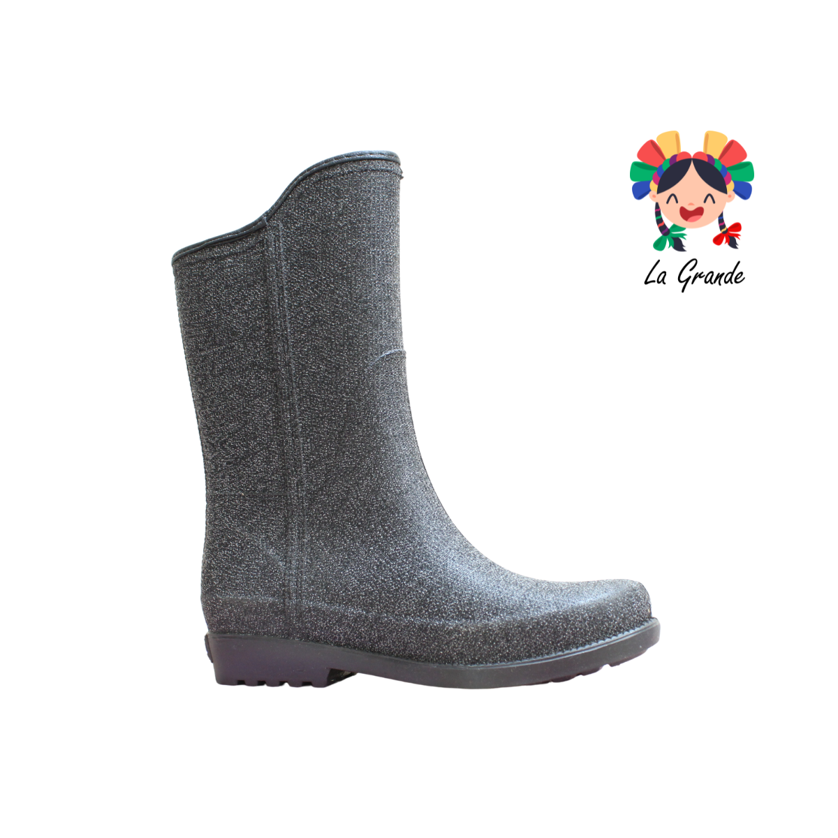 4290 ULAN Negro Bota Alta de Lluvia para Dama