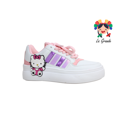 4000 FRIDAYS Blanco Lila Sint Tenis Casual para Dama