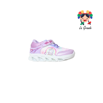 091 UNIC SCAPE Glitter Lila Sintético Tenis de Luces para Niña