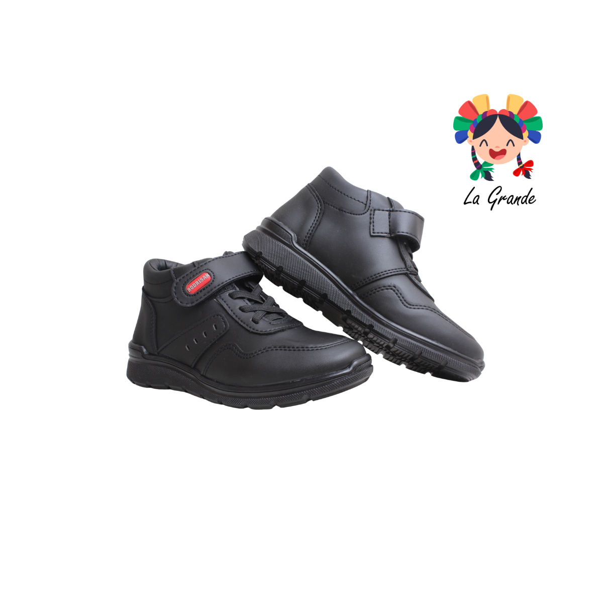 20013 RODRISAN Negro Sint Zapato Escolar para Niño
