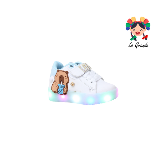 1320 CAPIBA WINS Blanco Cielo Sint Tenis Casual con Luz Led para Bebé