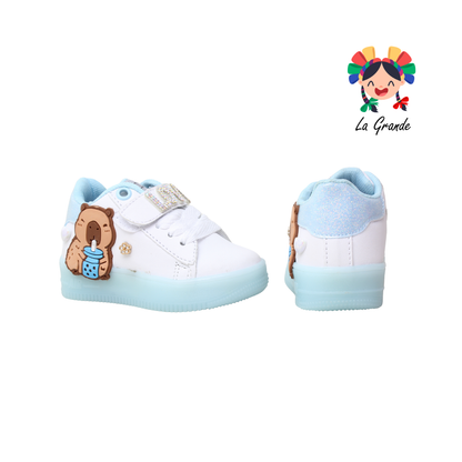 1320 CAPIBA WINS Blanco Cielo Sint Tenis Casual con Luz Led para Bebé