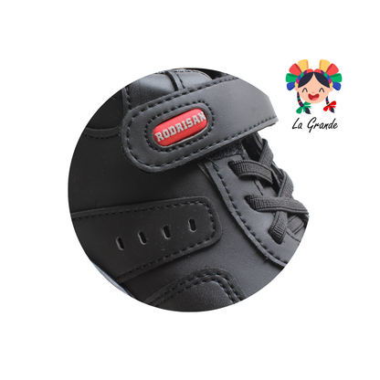 20013 RODRISAN Negro Sint Zapato Escolar para Niño