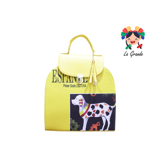026 LIBRO LUCCIANA Mochila Amarillo Casual para Dama