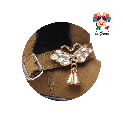 1330 WINS Camel Negro Textil Bota Corta para Niña