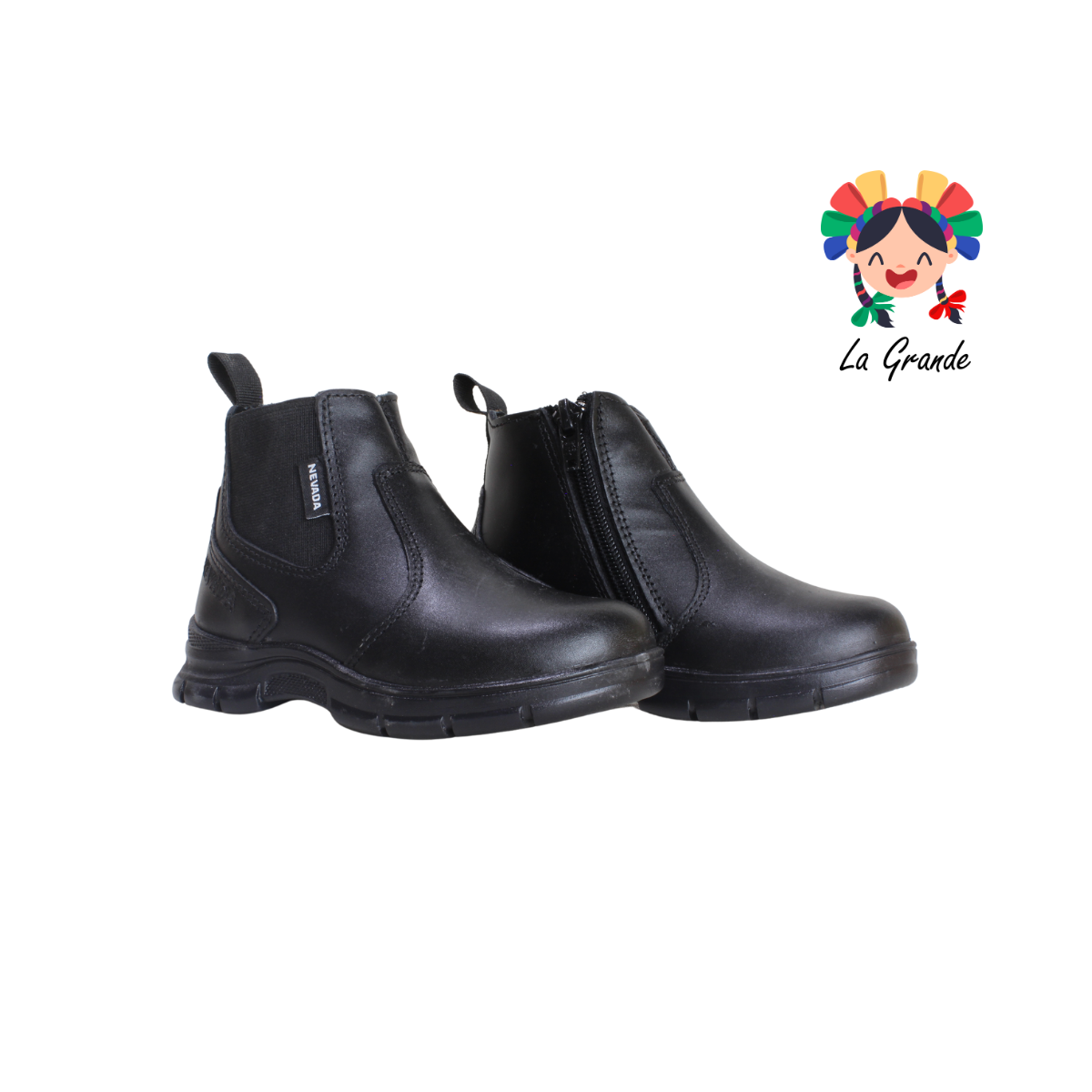 13351 NEVADA Negro Piel Bota Casual para Niño