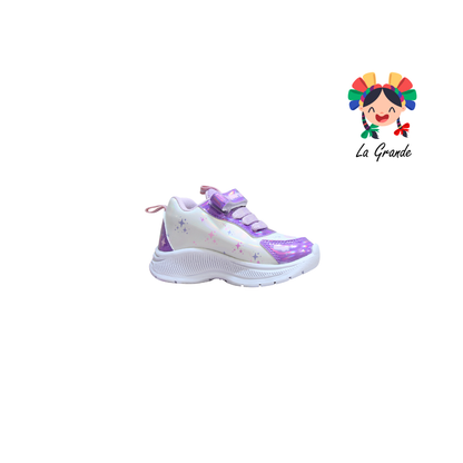 133 Hunter ON KIDS Blanco Lila Tenis Casual con Luz Led para Niña