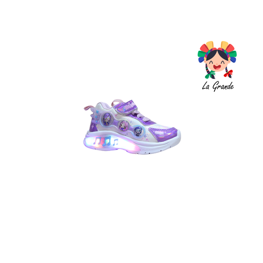 133 Hunter ON KIDS Blanco Lila Tenis Casual con Luz Led para Niña