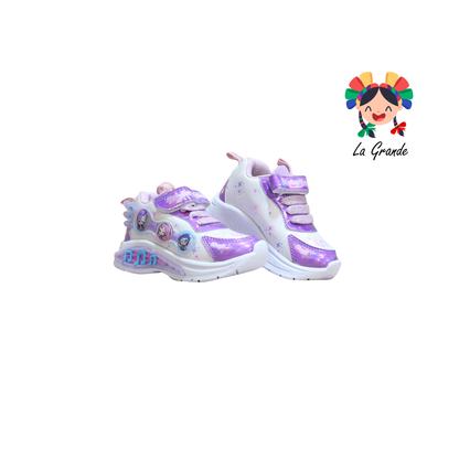 133 Hunter ON KIDS Blanco Lila Tenis Casual con Luz Led para Niña