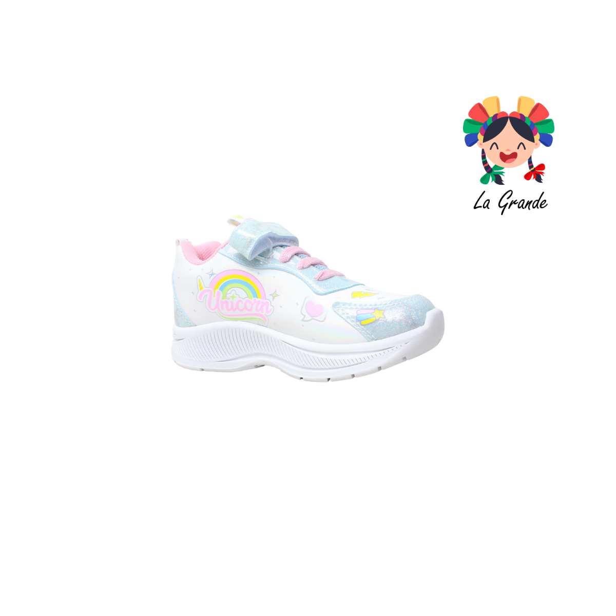 133 ON KIDS Unicornio Blanco Cielo Sint Tenis Choclo de Luces Led para Niña