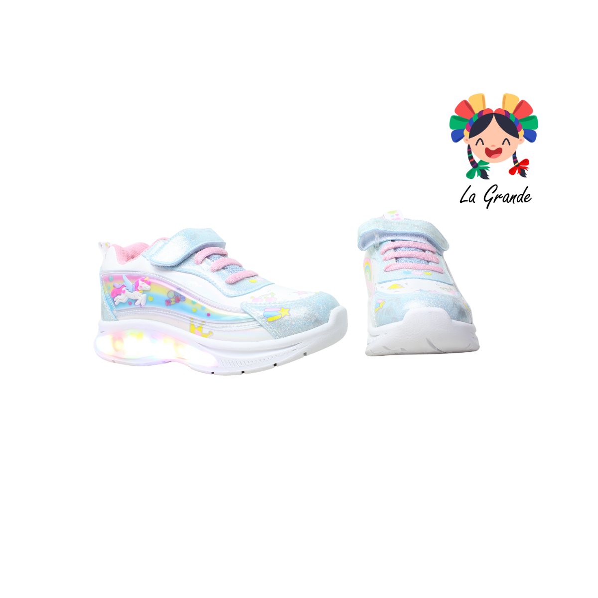 133 ON KIDS Unicornio Blanco Cielo Sint Tenis Choclo de Luces Led para Niña