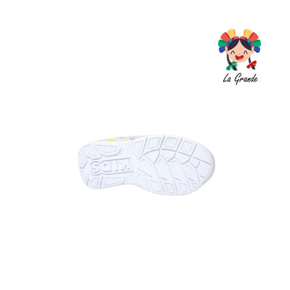 133 ON KIDS Unicornio Blanco Rosa Sint Tenis Casual con Luz Led para Niña