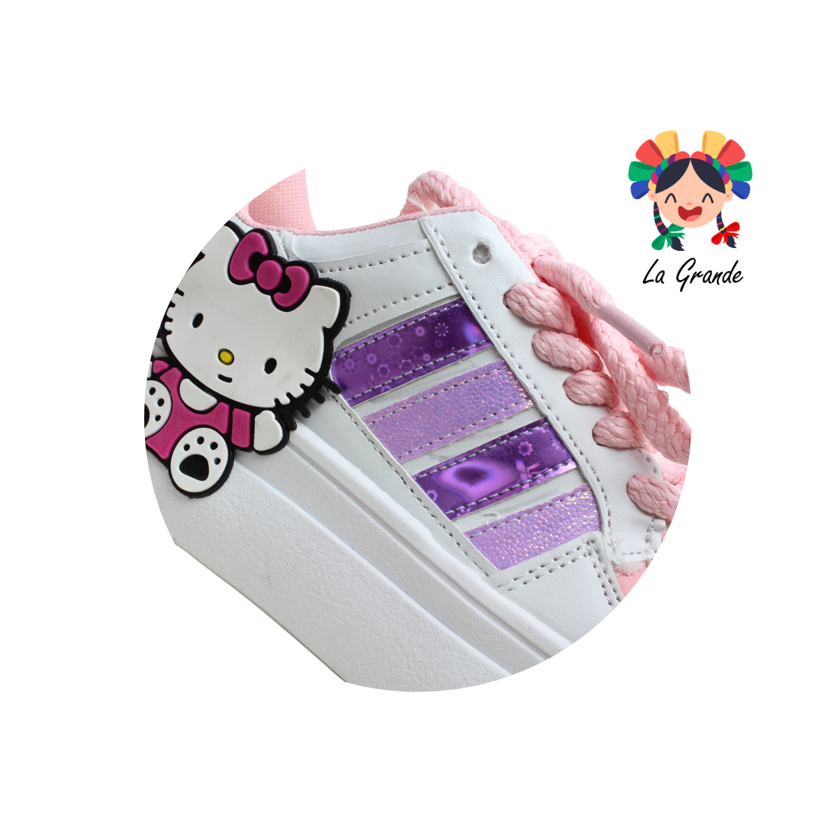4000 FRIDAYS Blanco Lila Sint Tenis Casual para Dama