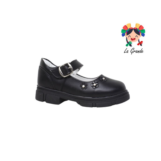 135 GABRIELA Negro Sintético Zapato Escolar con Suela Kity para Niña y Dama