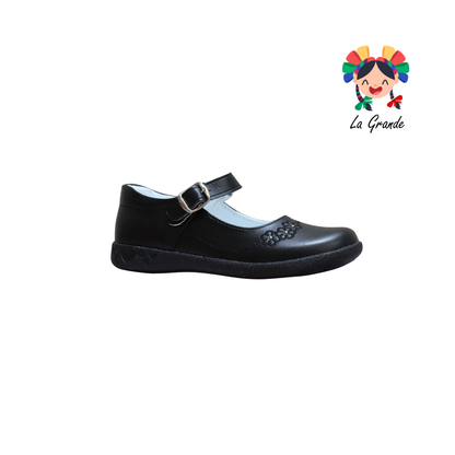 450 LADY FLORES Negro Sintético Zapato Escolar para y Dama