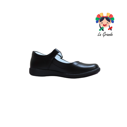 450 LADY FLORES Negro Sintético Zapato Escolar para y Dama