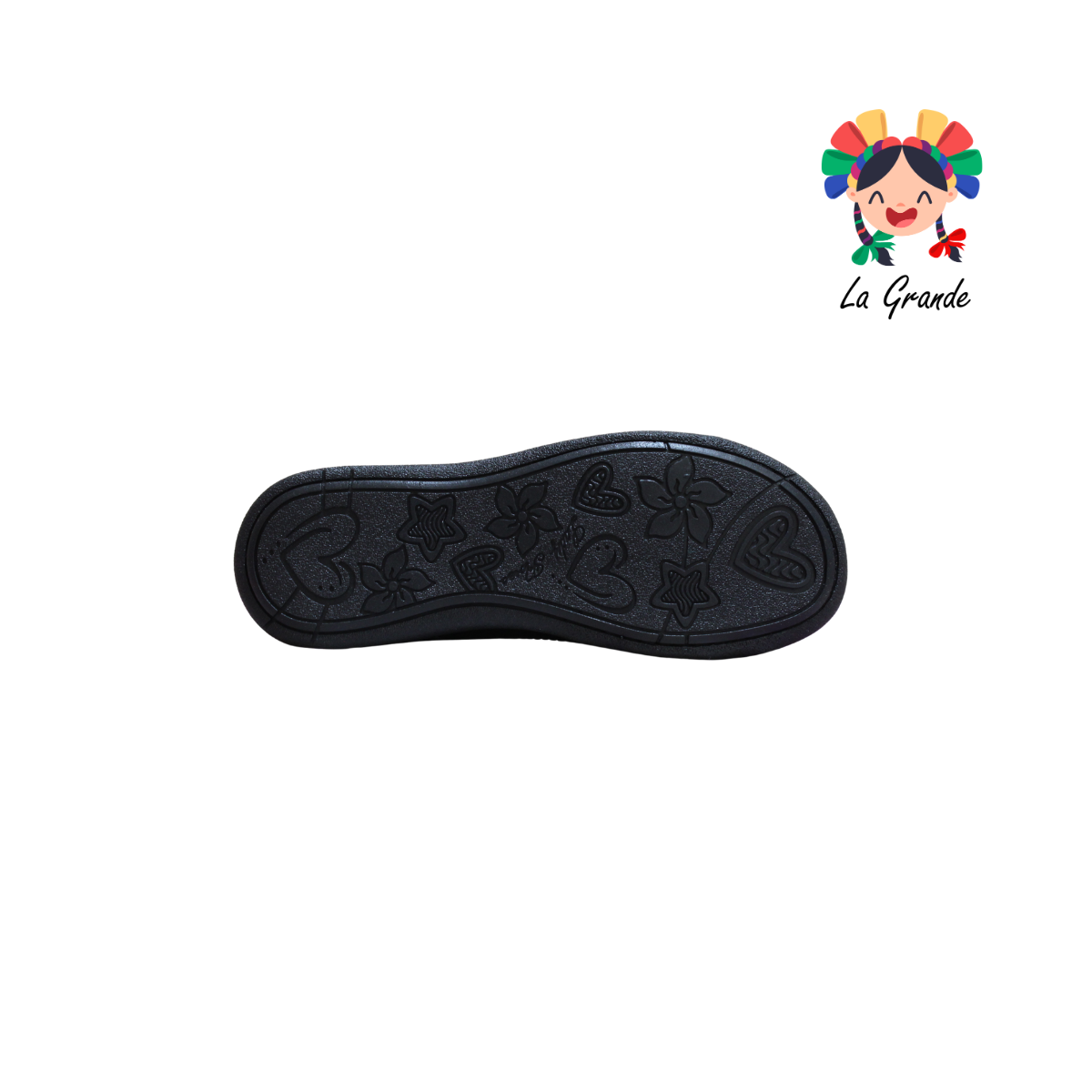 450 LADY FLORES Negro Sintético Zapato Escolar para y Dama