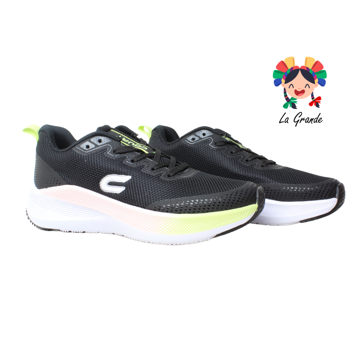 A7908J COURT Negro Lima Tenis Deportivo para Dama