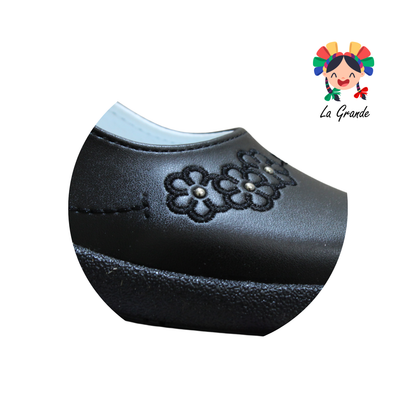 450 LADY FLORES Negro Sintético Zapato Escolar para y Dama
