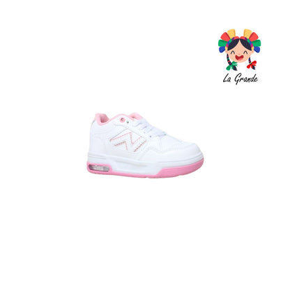 14000 FIRST Blanco Rosa Sintético Tenis Casual para Niña