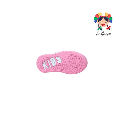 14000 FIRST Blanco Rosa Sintético Tenis Casual para Niña