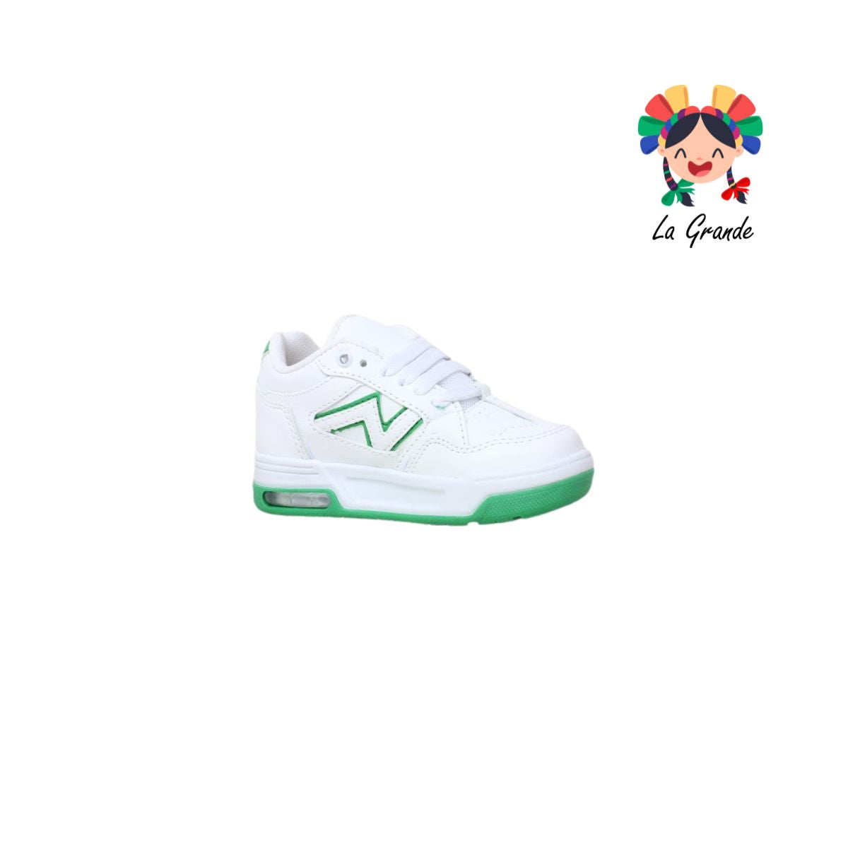 14000 FIRST Blanco Verde Sint Tenis Deportivo con Válvula para Niña y Niño