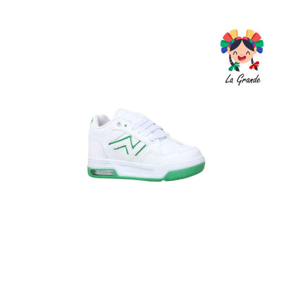 14000 FIRST Blanco Verde Sint Tenis Deportivo con Válvula para Niña y Niño