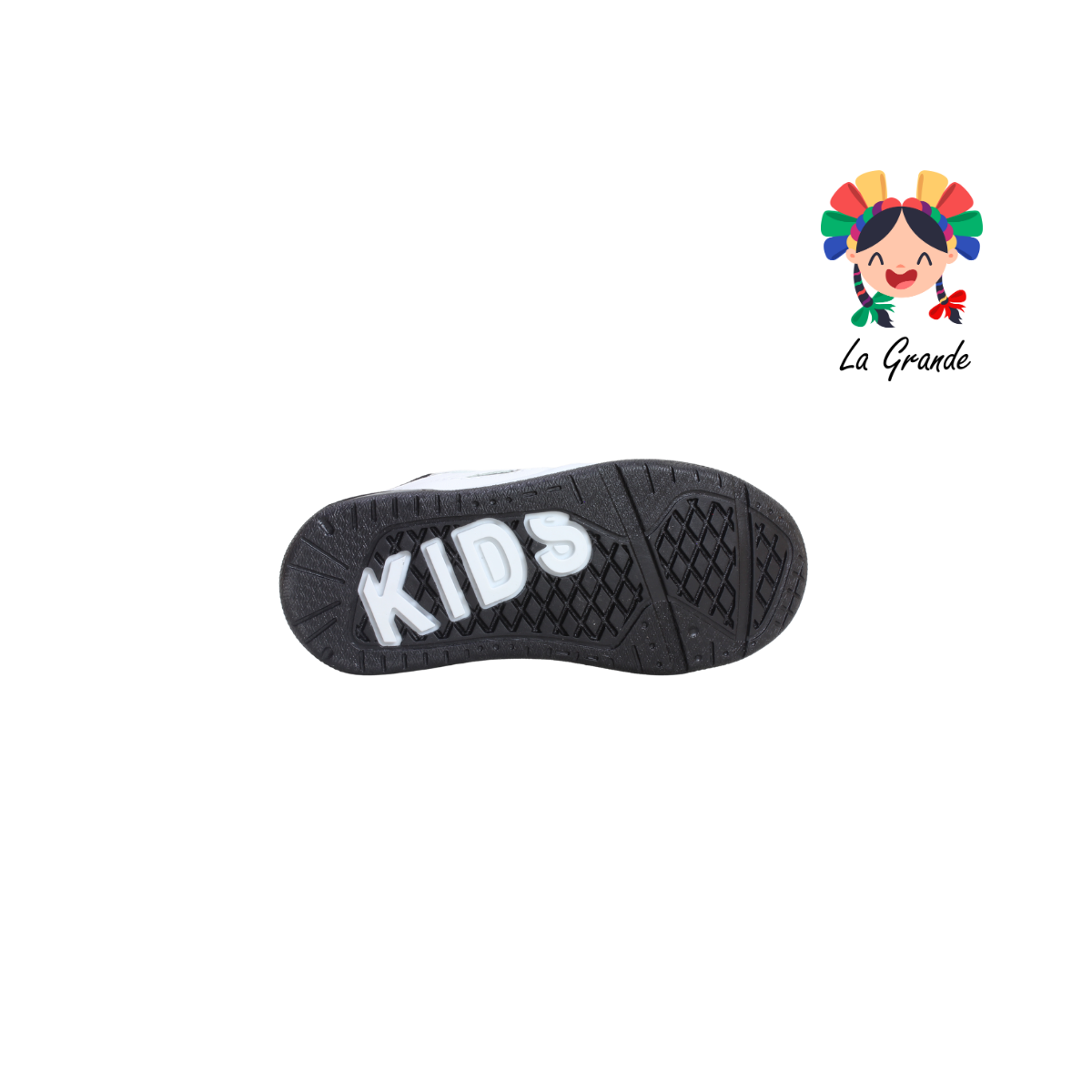 14000 FIRST Blanco Negro Sintético Tenis Casual para Niña y Niño