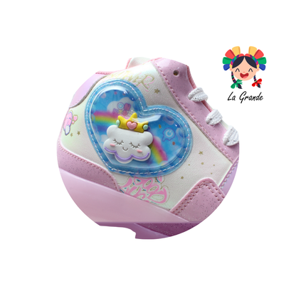 140 ON KIDS Nube Blanco Rosa Sint Tenis Choclo de Luces Led para Niña