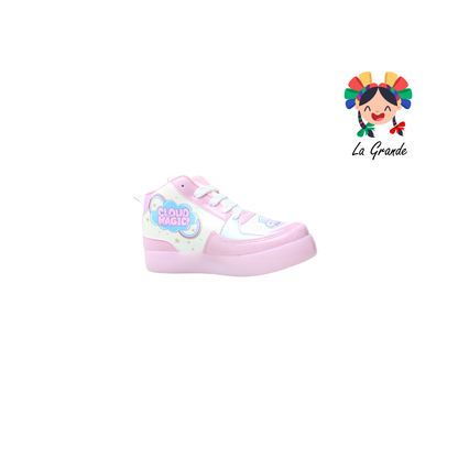 140 ON KIDS Nube Blanco Rosa Sint Tenis Choclo de Luces Led para Niña